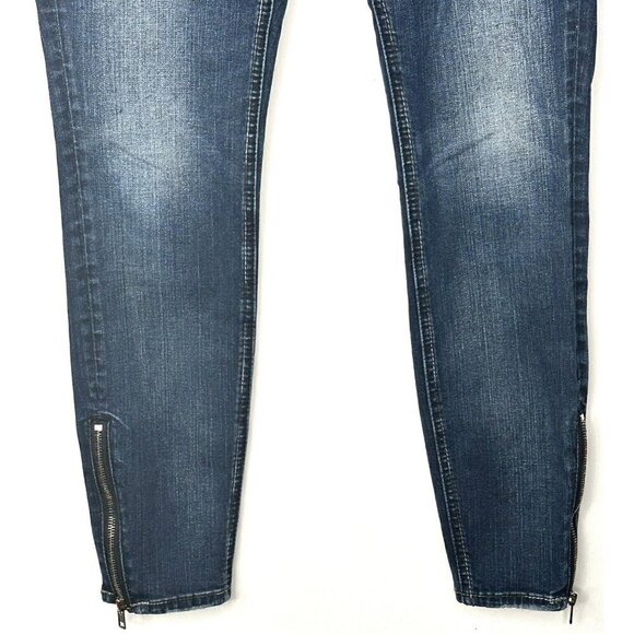 Silver Jeans Aiko Mid Skinny Womens 26x29 Blue Zipper Hem Slim Stretch Denim - Picture 4 of 16